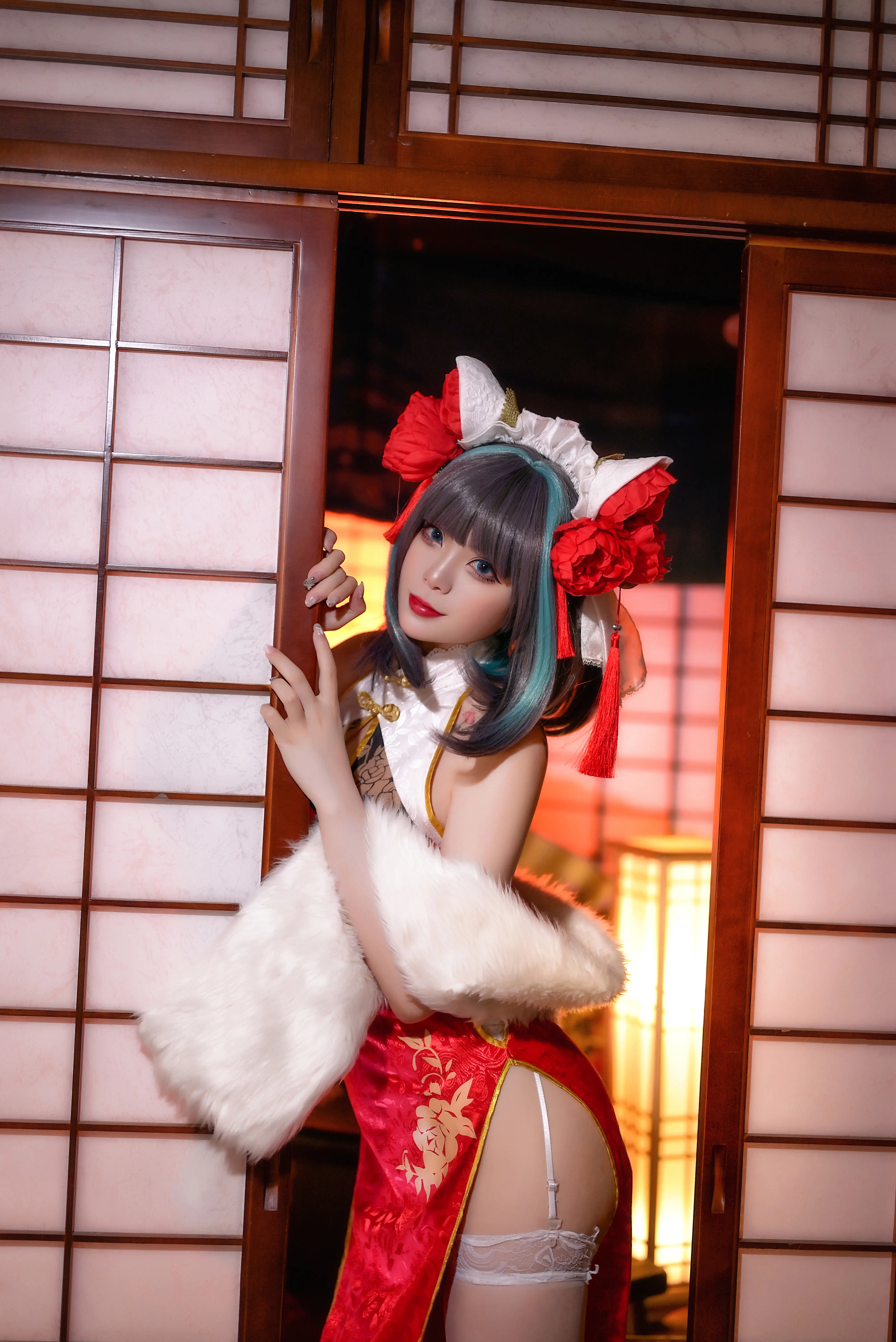 Zaya秋 NO.009 碧蓝航线 柴郡 红旗袍 [20P 177M]-AQA.CC