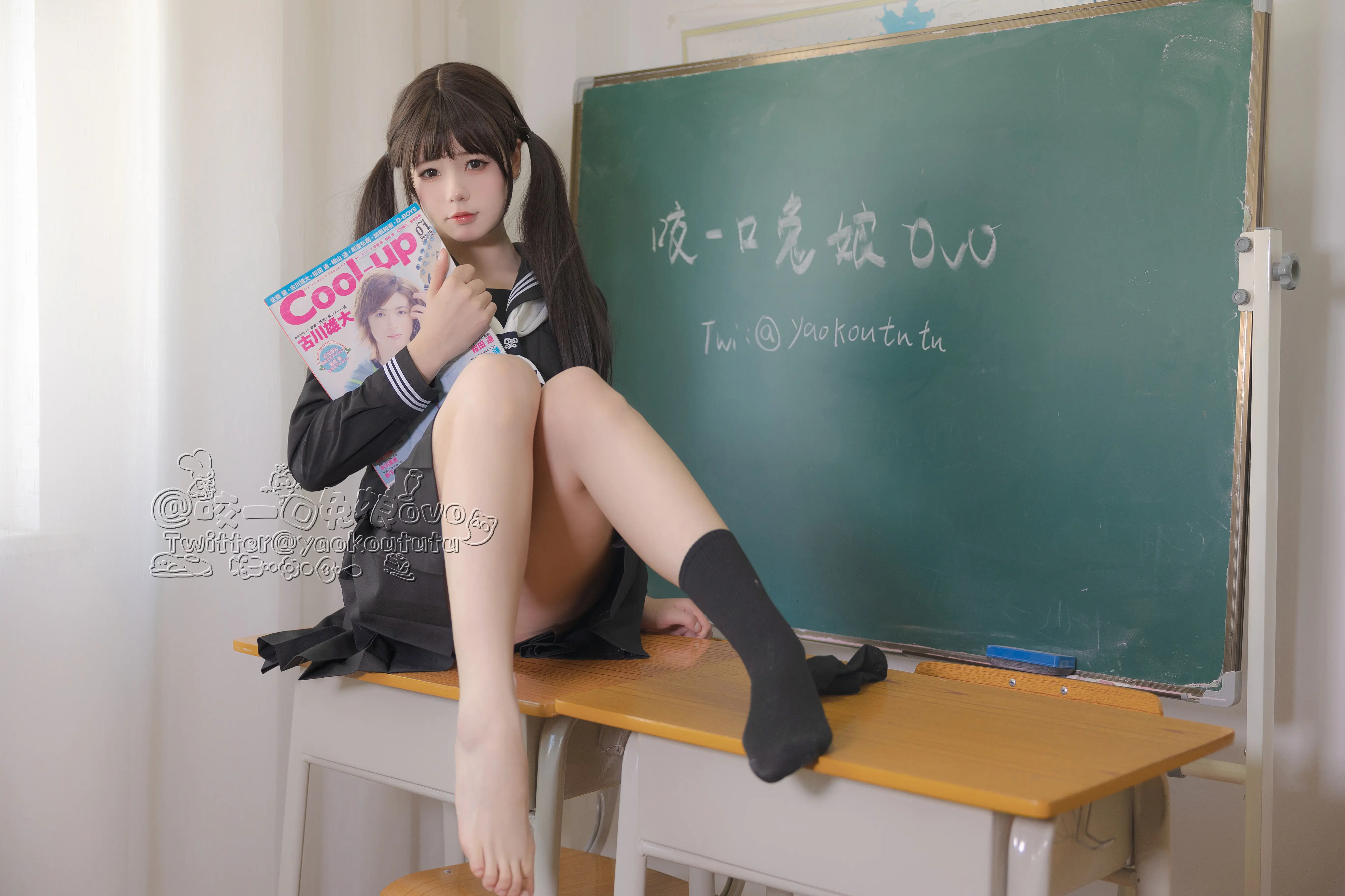 图片[4]-咬一口兔娘(黏黏团子兔) – NO.001 放课后[54P1V-664M]-AQA.CC