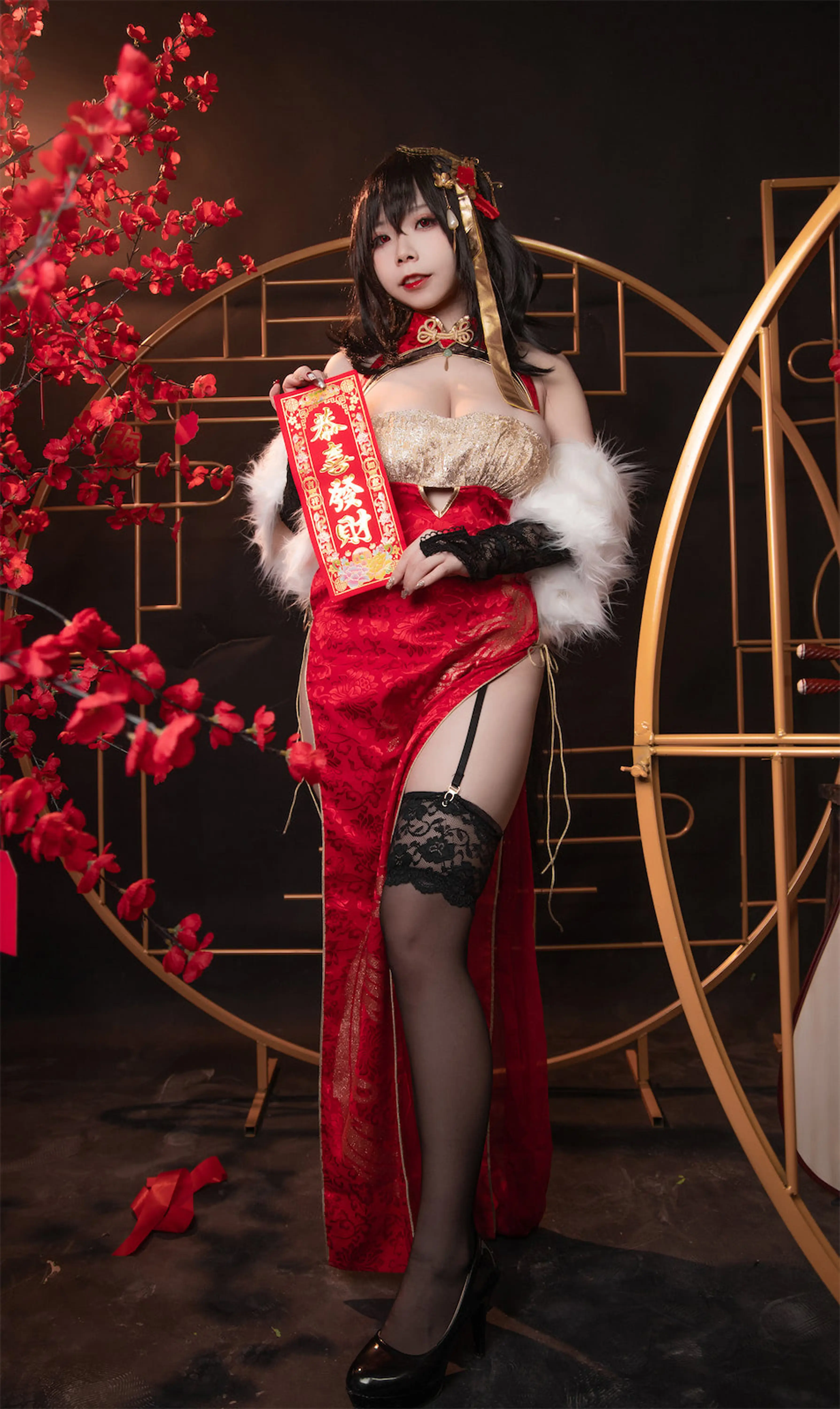 无颜小天使wy NO.016 碧蓝航线 大凤红旗袍 [58P 323MB]-AQA.CC